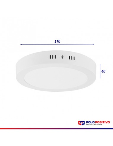 PLAFON LED REDONDO 12W LUZ FRIA 6000K  BLANCO