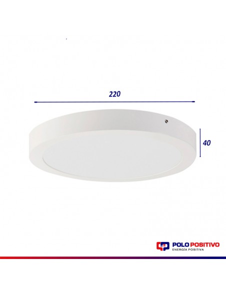 PLAFON LED REDONDO 18W LUZ CALIDA 3000K BLANCO