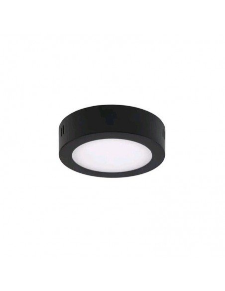 PLAFON LED REDONDO NEGRO 6W  LUZ FRIA