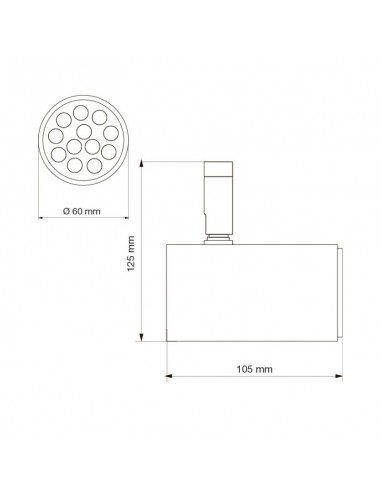 CABEZAL DICRO CILINDRICO 3009 BLANCO TEXT ALUMINIO