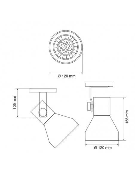 CABEZAL AR111 ALUMINIO BLANCO TEXT 4007