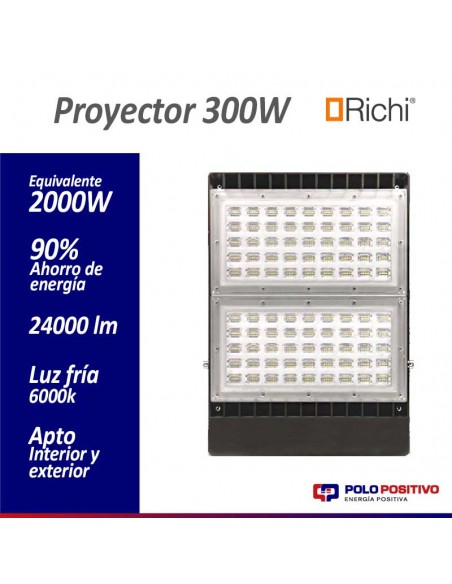 PROYECTOR LED RICHI 300W LUZ DIA 220V IP65 EXTERIOR