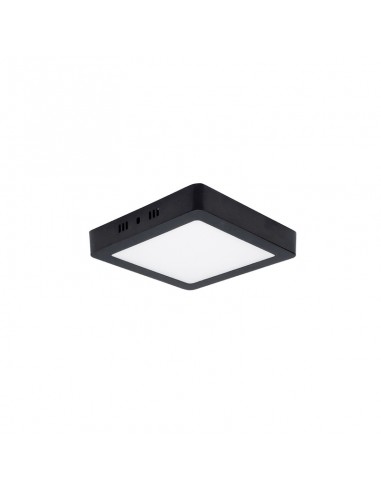 PLAFON LED CUADRADO NEGRO 12W LUZ CALIDA