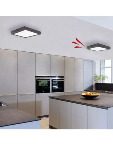 PLAFON LED CUADRADO NEGRO 12W LUZ FRIA