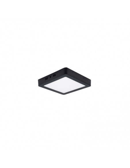 PLAFON LED CUADRADO NEGRO 6W LUZ CALIDA