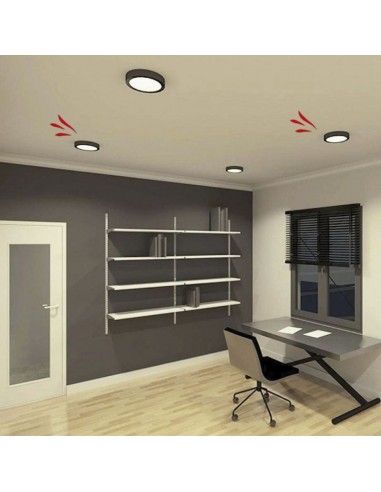 PLAFON LED REDONDO NEGRO 24W  LUZ FRIA