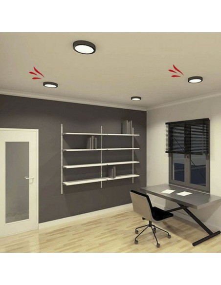 PLAFON LED REDONDO NEGRO 24W  LUZ FRIA