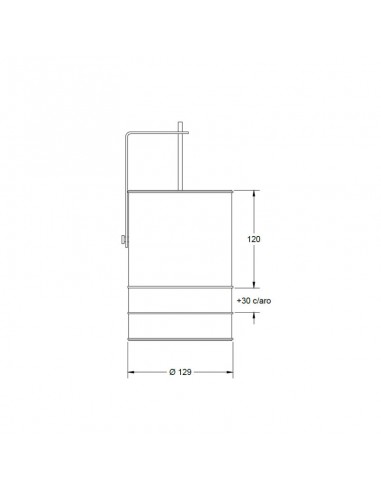 CABEZAL AR111 120MM - 1 ARO DECO NEGRO