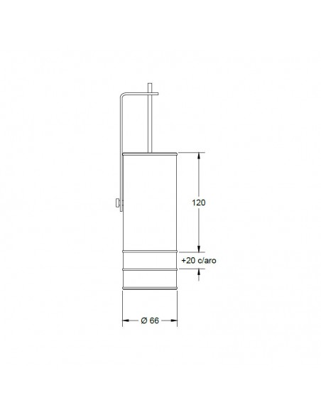 CABEZAL DICRO 1 ARO DECO NEGRO 12 CM