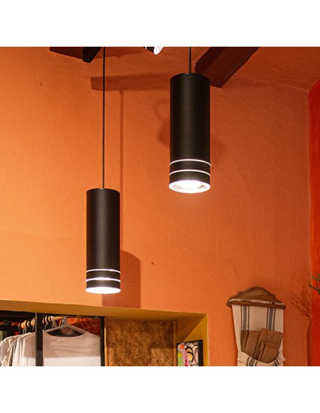 PLAFON AR111 1 LUZ ARO CORTO NEGRO