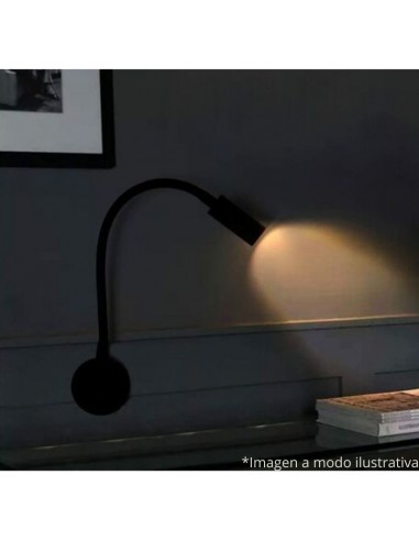 APLIQUE LED WALLER 3W NEGRO LUZ CALIDA