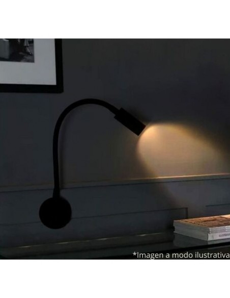 APLIQUE LED WALLER 3W NEGRO LUZ CALIDA