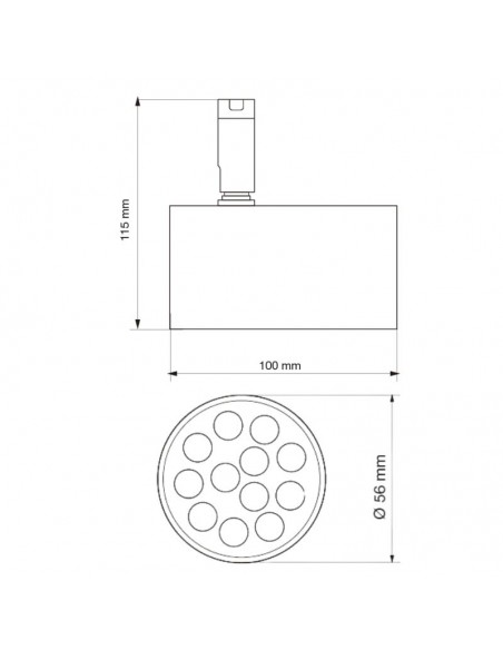 CABEZAL DICRO CILINDRICO 3002  NEGRO TEXT