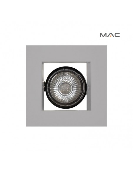 SPOT EMBUTIR DICRO MOVIL CUADRADO CON ARO 9X9 GRIS ALUM