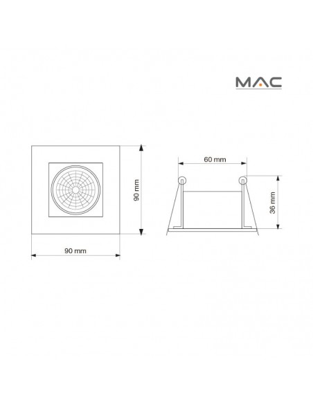 SPOT EMBUTIR BIPIN CUADRADO C/VIDRIO 9X9 G9 GRIS ALUM