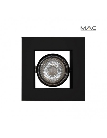 SPOT EMBUTIR DICRO MOVIL CUADRADO CON ARO 9X9 NEGRO TEXT