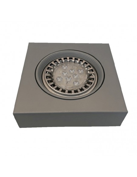 SPOT SEMI EMBUTIR AR111 MOVIL CUADRADO GRIS ALUMAT