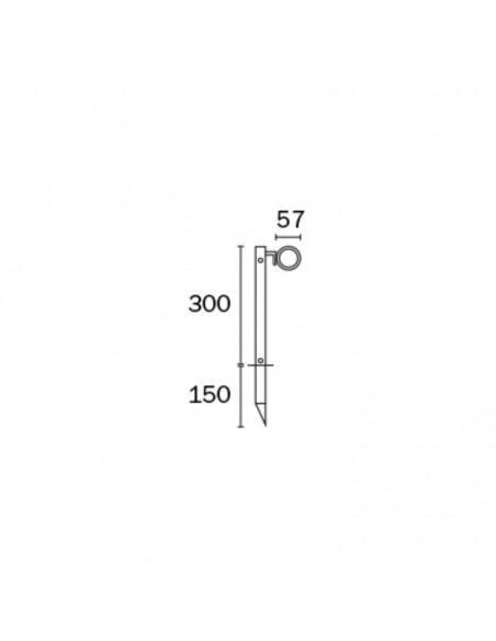 SPOT JABALINA ESTACA PISO ALUMINIO GU10 NEGRO 30CM (3100)