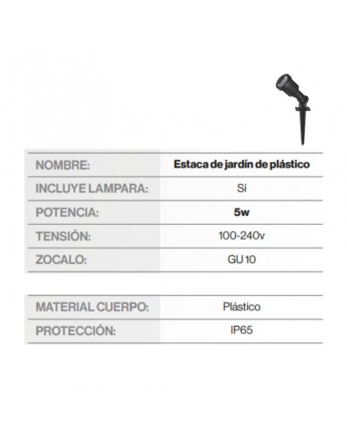 SPOT JABALINA LED INTEGRADO GU10 5W FRIA IP65 PVC
