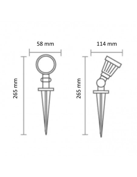 SPOT JABALINA LED INTEGRADO GU10 5W CALIDA IP65 PVC