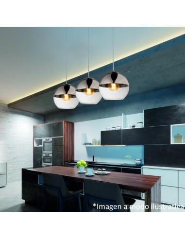 COLGANTE ECLIPSE 1 LUZ 25CMS CROMO TRANSP E27