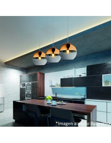 COLGANTE ECLIPSE 1 LUZ 25CMS COBRE TRANSP E27