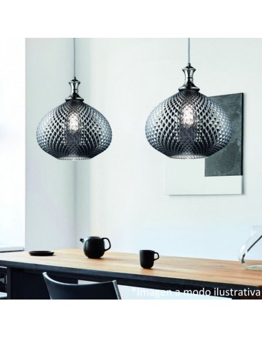 COLGANTE MARROQUI  GRIS 1 LUZ 30X25CM E27