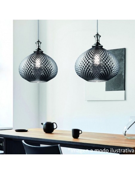 COLGANTE MARROQUI  GRIS 1 LUZ 30X25CM E27