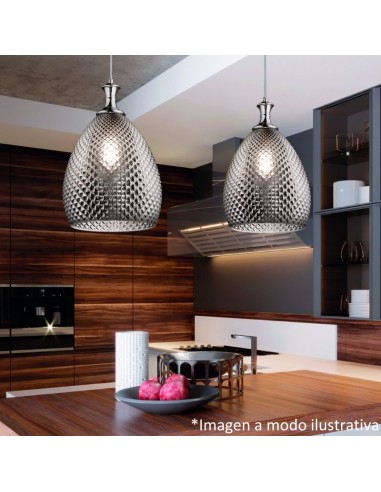 COLGANTE MARROQUI GRIS 1 LUZ 24X29CM E27