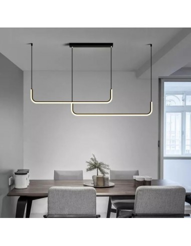 COLGANTE LED BOB 42W 3000K LUZ CALIDA 120CM NEGRO