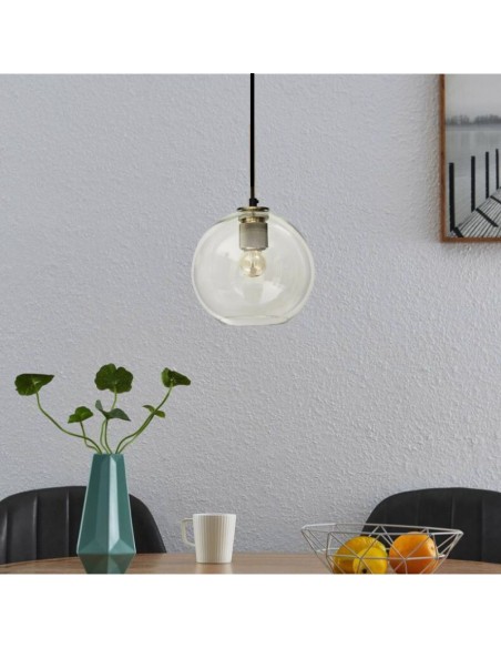 COLGANTE ALDON CRISTAL 1 LUZ E27 ORO 20CM