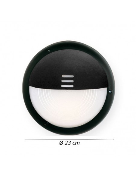 TORTUGA REDONDA POLIPROPILENO C/ VISERA NEGRO E27