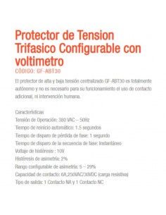 PROTECTOR TENSION DIN TRIFASICO GRALF C/VOLT. 6A 2