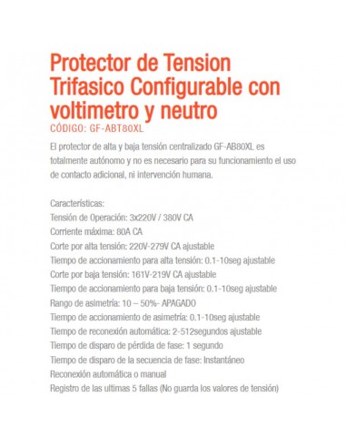 PROTECTOR TENSION DIN TRIFASICO GRALF C/VOLT....