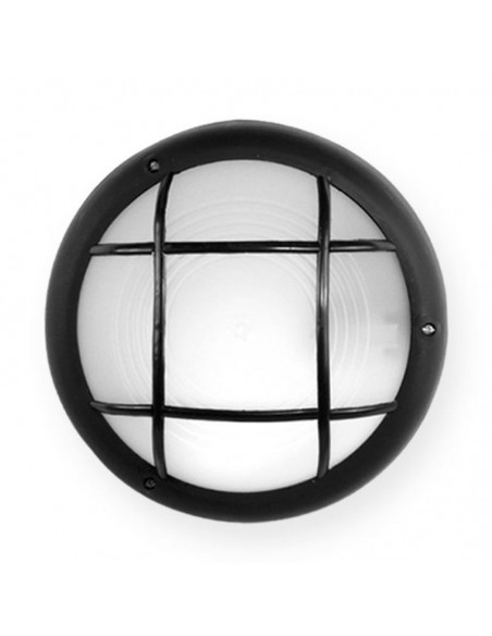 TORTUGA REDONDA POLIPROPILENO C/ REJA ARO ALTO NEGRO E27