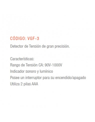 DETECTOR TENSION LAPIZ LUZ C/ SONIDO GRALF