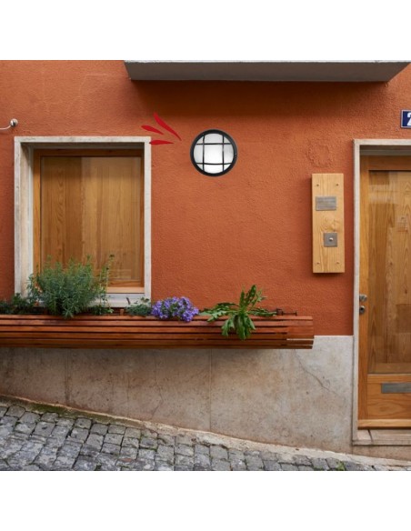 TORTUGA REDONDA POLIPROPILENO C/ REJA ARO ALTO NEGRO E27