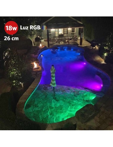 ARTEFACTO PARA PILETA MEDUS 26CMS ABS 18W LED RGB