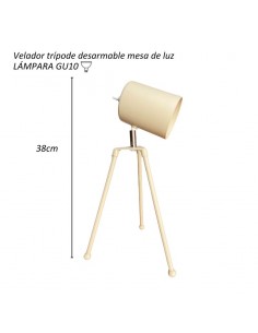 VELADOR TRIPODE CHICO ARENA DICRO GU10 38CM 2