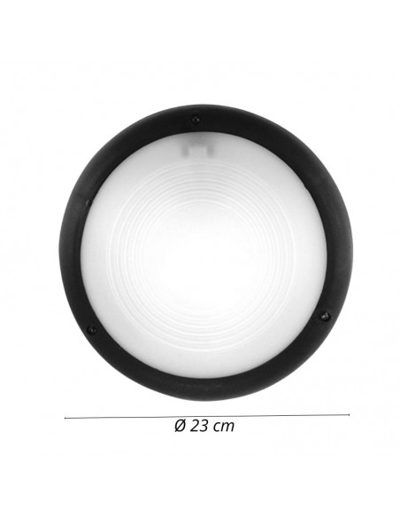 TORTUGA REDONDA POLIPROPILENO LISA ARO ALTO NEGRO E27