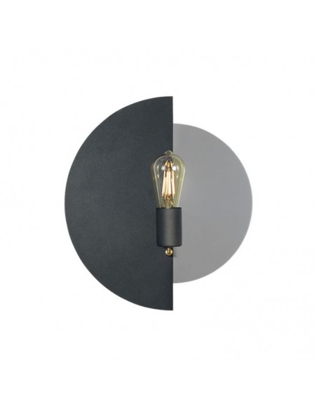 APLIQUE DIFUSOR CHAPA E27 NEGRO GRIS
