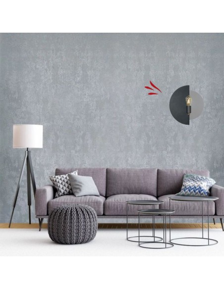 APLIQUE DIFUSOR CHAPA E27 NEGRO GRIS