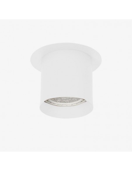 PLAFON AR111 1 LUZ REDONDO BLANCO CHAPA