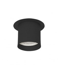 PLAFON AR111 1 LUZ REDONDO NEGRO CHAPA