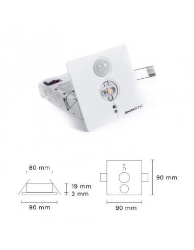 EQUIPO EMERGENCIA GAMASONIC HALL EMB C/SENS 3W...