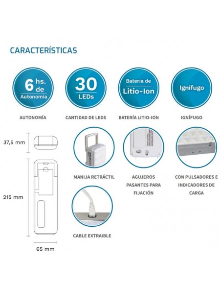 EQUIPO EMERGENCIA GAMASONIC 30 LED (GS30)