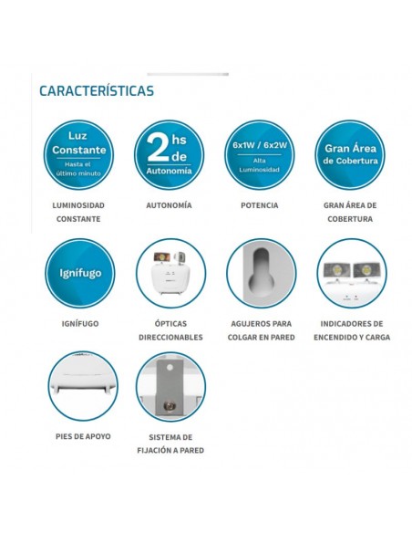 EQUIPO EMERGENCIA GAMASONIC 2X 6W LED 2HS (GX2F1220L)