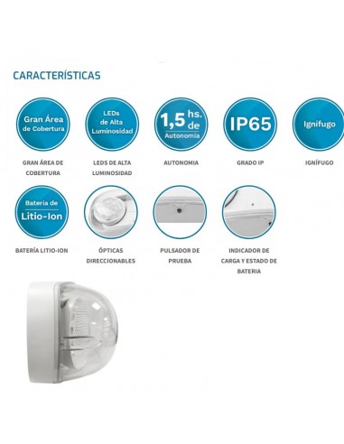 EQUIPO EMERGENCIA GAMASONIC 2X4W LED IP65 1,5HS...