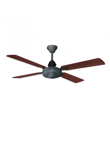 VENTILADOR TECHO 4 PAL MADERA 5 VELOC PATINA PLATA