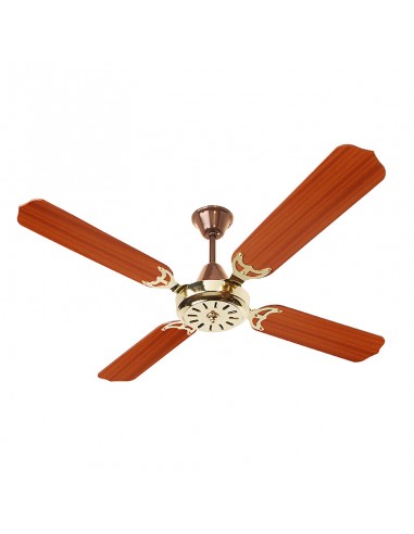 VENTILADOR TECHO 4 PAL MADERA 5 VELOC PATINA COBRE